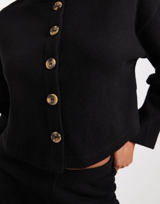 Cárdigan negro de tejido muy suave de Miss Selfridge (parte de un conjunto), 3 de 4