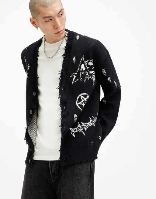 Cárdigan negro y blanco tiza Koto de AllSaints