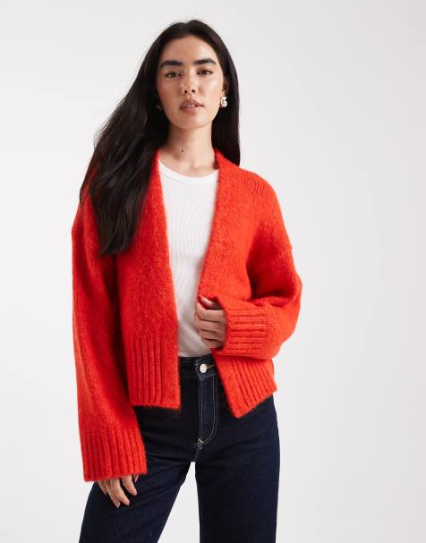 Cárdigan rojo sin cierres de ASOS DESIGN - view 1
