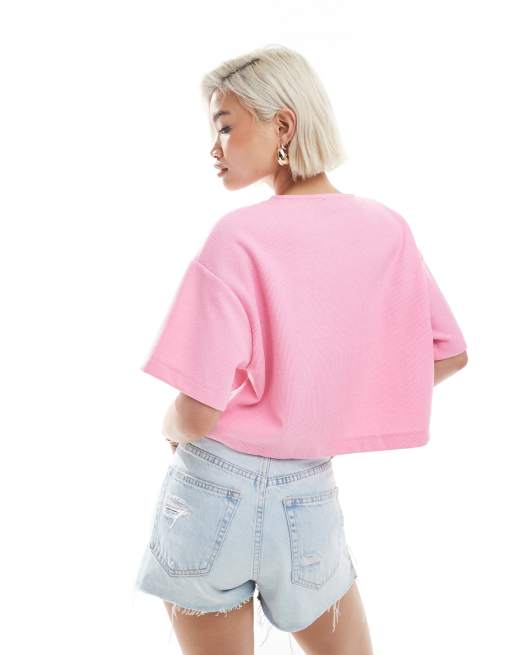 Cárdigan rosa claro de manga corta con botones de canalé de Miss Selfridge, 4 de 4