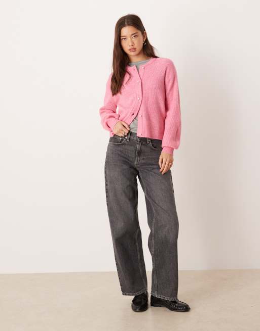 Cárdigan rosa luminoso con botones de perla de JDY, 2 de 4
