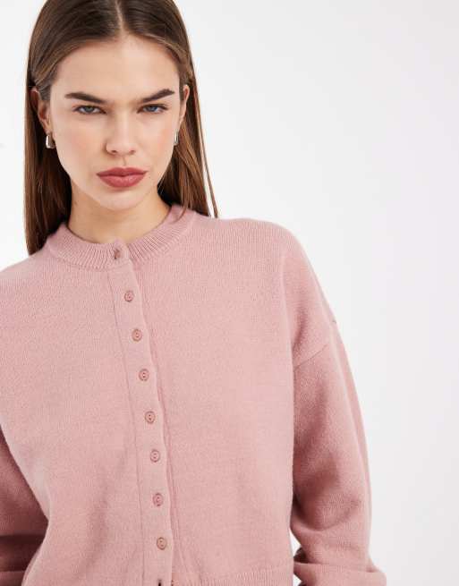 Cárdigan rosa malva con cintura entallada de Daisy Street, 4 de 4