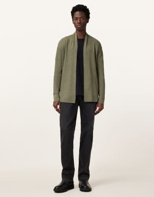 Cárdigan verde ceniza claro abierto de lana de merino Mode de AllSaints - view 1