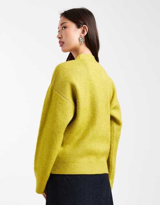 Cárdigan verde oliva con cuello de pico y diseño estructurado de ASOS DESIGN, 2 de 4