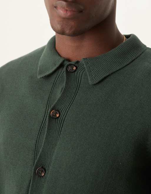 Cárdigan verde oscuro con botones de punto de grosor medio de ASOS DESIGN, 4 de 4