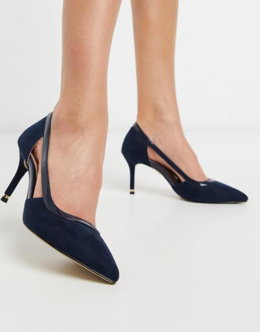 Pointed best sale navy heels