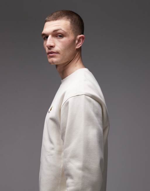 Carhartt – American – Sweatshirt in Hellbeige mit Schriftzug, 4 von 5