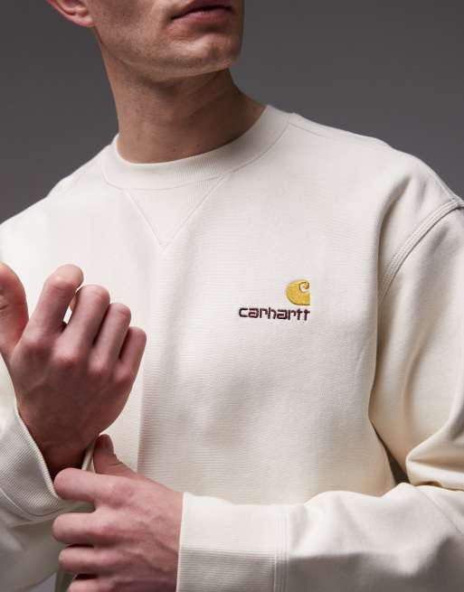 Carhartt – American – Sweatshirt in Hellbeige mit Schriftzug, 5 von 5