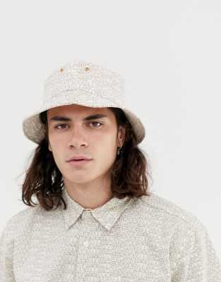 Carhartt Bucket Hat with Typo Print-Beige