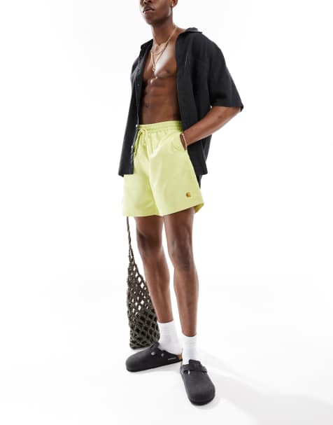 Carhartt chase swim shorts in lime green - view 1