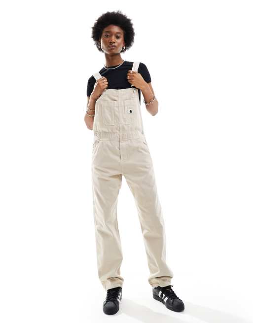 Carhartt garrison dungarees in white ASOS