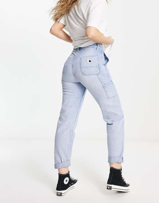 Carhartt - Pierce - Denimjeans med boyfriend-pasform i blå mellemvask, 2 af 4