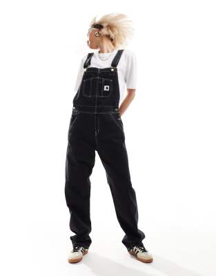 Carhartt straight leg denim dungarees in black-Neutral