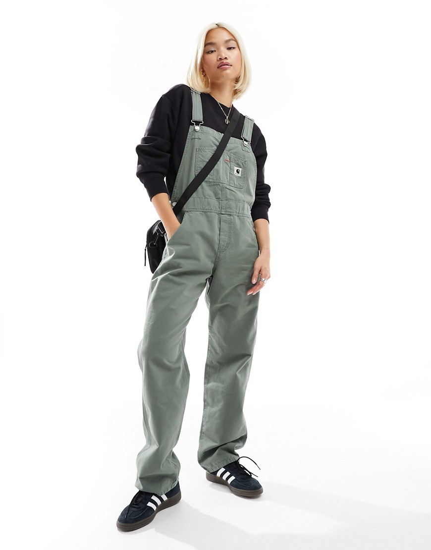 Carhartt straight leg garment dyed dungarees in green
