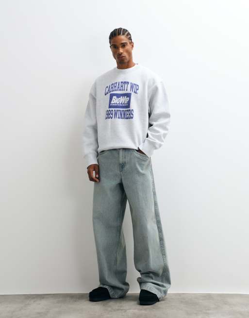 Carhartt WIP 1989 Winners sweatshirt in ash heather grey, 4 of 5