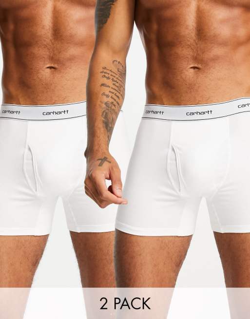 Carhartt WIP – 2er-Pack Boxershorts aus Baumwolle in Weiß
