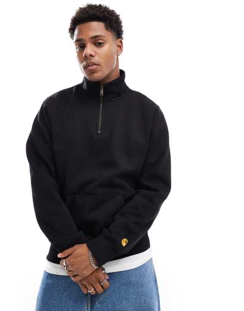 Carhartt WIP 3/4 zip sweatshirt in black - view 1