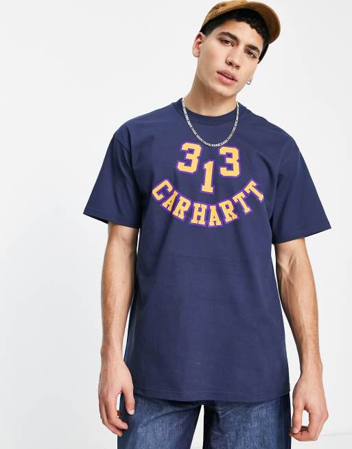 Carhartt WIP 313 smile T-shirt in navy | ASOS