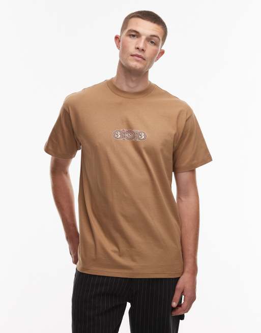 Carhartt WIP – 3one3 – Regular-Fit-T-Shirt in Hellbraun mit Logo-Rückenprint, 3 von 5