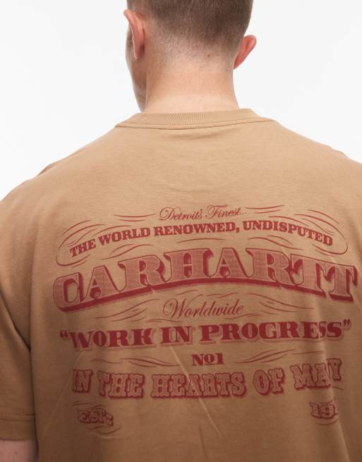 Carhartt WIP – 3one3 – Regular-Fit-T-Shirt in Hellbraun mit Logo-Rückenprint, 5 von 5