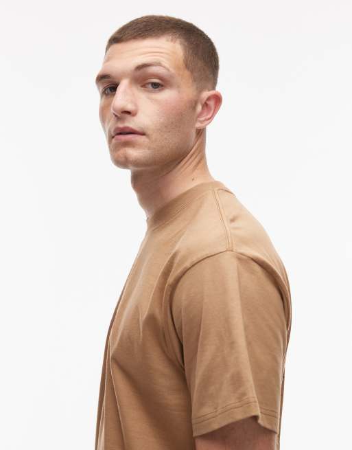 Carhartt WIP 3one3 regular t-shirt with logo back print in light brown, 4 of 5