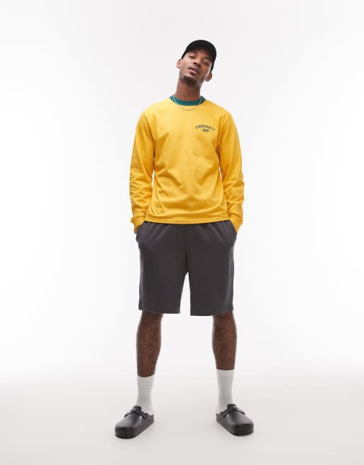 Carhartt WIP – 89 – Gul, långärmad t-shirt med kantrand och tryck, 2 av 4