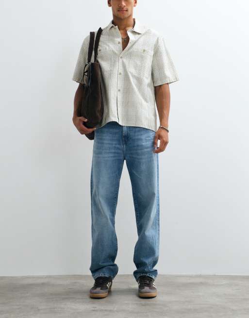 Carhartt WIP Aaron avsmalnande jeans med regular fit i blå tvätt, 5 av 5