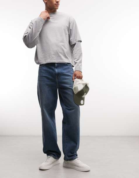 Carhartt WIP Aaron tapered regular fit jeans i mellemmørk blå vask - view 1