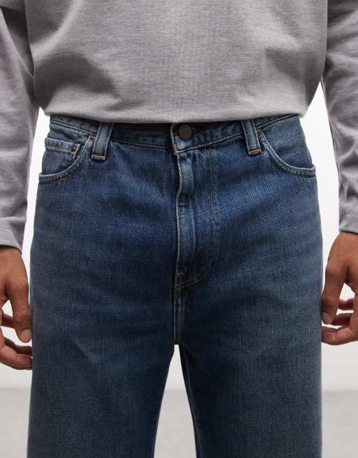 Carhartt WIP Aaron tapered regular fit jeans i mellemmørk blå vask, 5 af 5
