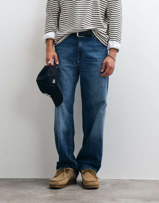 Carhartt WIP Aaron tapered regular fit jeans i mørkeblå vask, 3 af 5