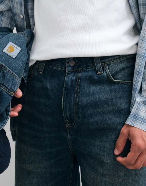 Carhartt WIP Aaron tapered regular fit jeans i mørkeblå vask, 2 af 5