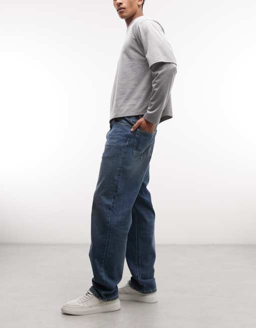 Carhartt WIP Aaron Tapered Regular Fit Jeans in mittlerer blauer Waschung, 3 von 5