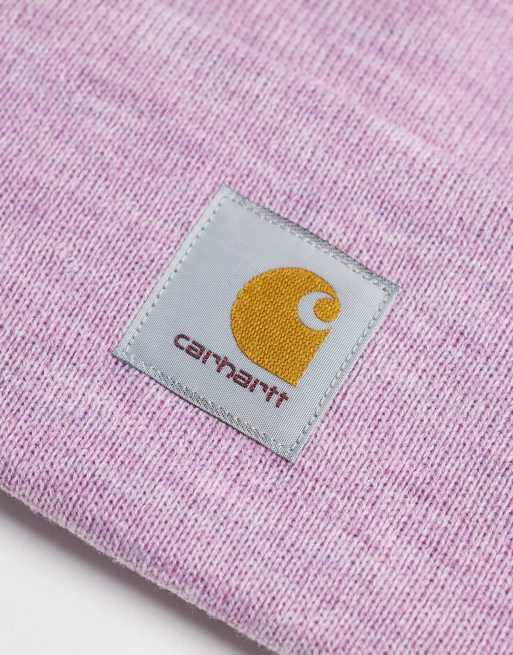 Carhartt WIP acryl beanie in lichtroze, 2 van 3