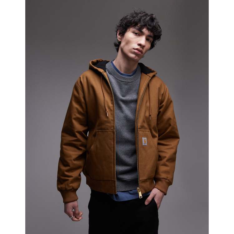 Carhartt WIP – Active – Brązowa kurtka z kapturem | ASOS