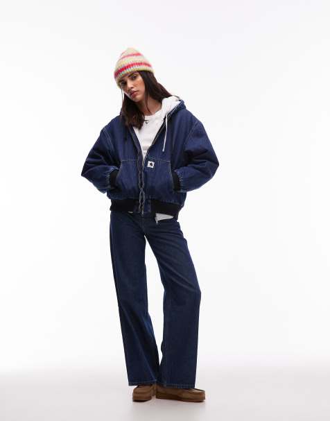 Carhartt WIP - Active OG - Veste doublée en fausse fourrure - Denim bleu moyen délavé - view 1