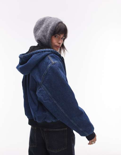 Sweat Veste En Jean Noir Avec Jean Bleu KAPORAL Veste En Jean