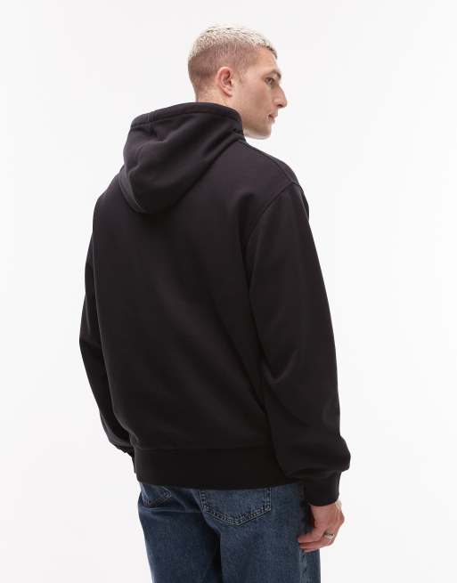 Carhartt WIP - Active - Sort oversized hættetrøje med lynlås og for med vaffeltekstur, 3 af 5