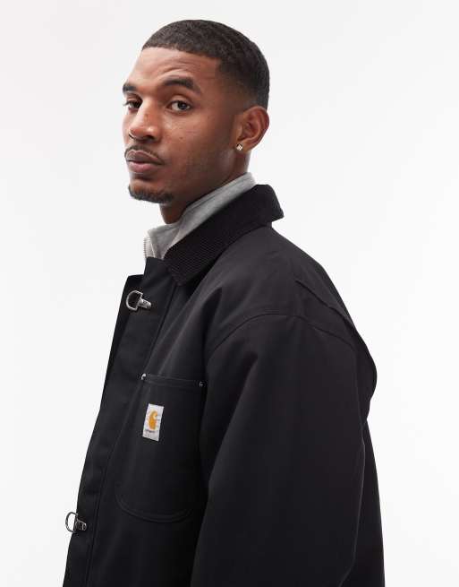 Carhartt WIP adair coat in black cordura with fireman buckles, 4 of 5