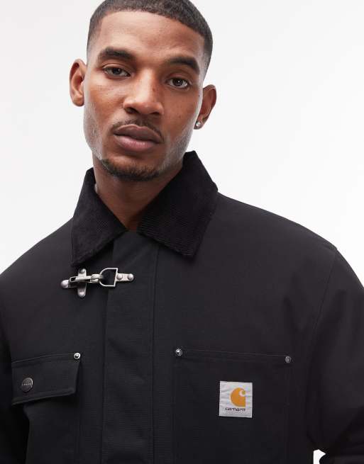 Carhartt WIP adair coat in black cordura with fireman buckles, 5 of 5