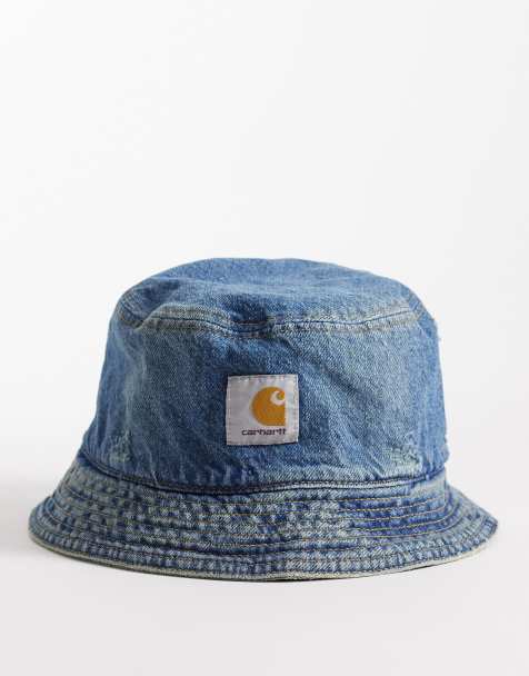 Carhartt WIP - Aden - Bucket hat in denim blauw met wassing - view 1