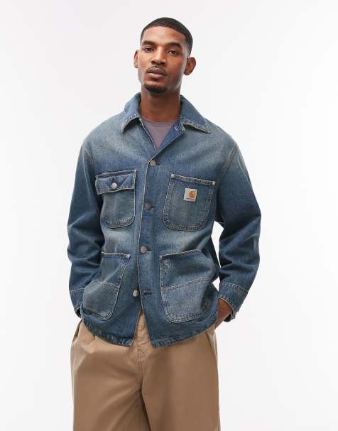 Carhartt WIP - Aden Chore - Blå denimjakke - view 1