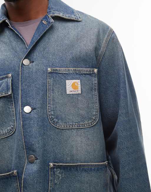 Carhartt WIP - Aden - Veste de travail - Bleu denim délavé effet sali, 5 de 5