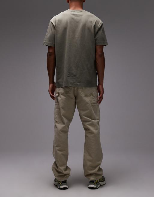 Carhartt WIP - Afslappede jeans med lige ben og dobbelte knæ i kalkbrun vask, 2 af 5