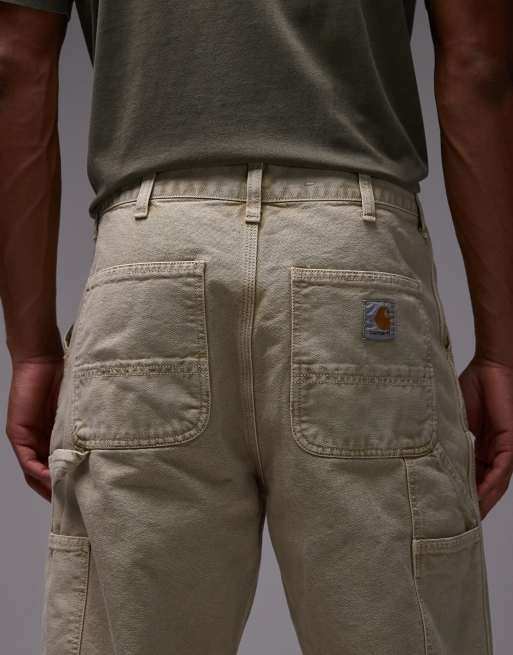 Carhartt WIP - Afslappede jeans med lige ben og dobbelte knæ i kalkbrun vask, 4 af 5