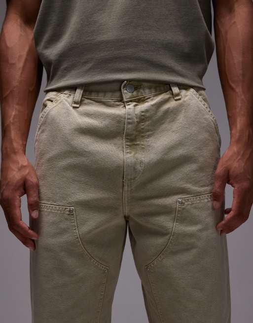Carhartt WIP - Afslappede jeans med lige ben og dobbelte knæ i kalkbrun vask, 5 af 5