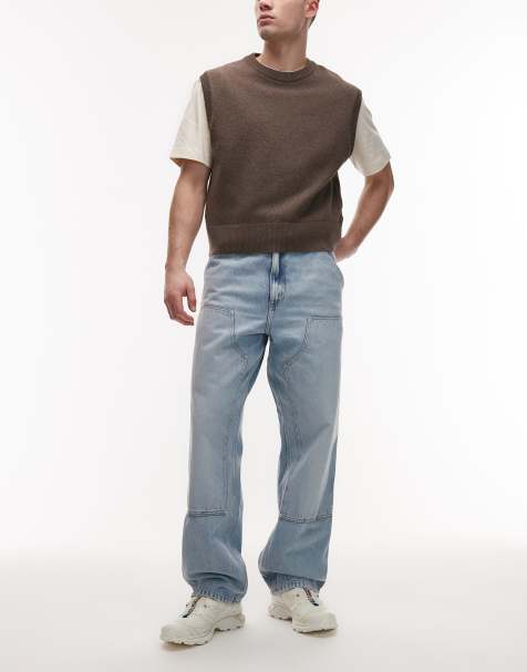 Carhartt WIP - Afslappede lyseblå jeans med lige ben og dobbelte knæ - view 1