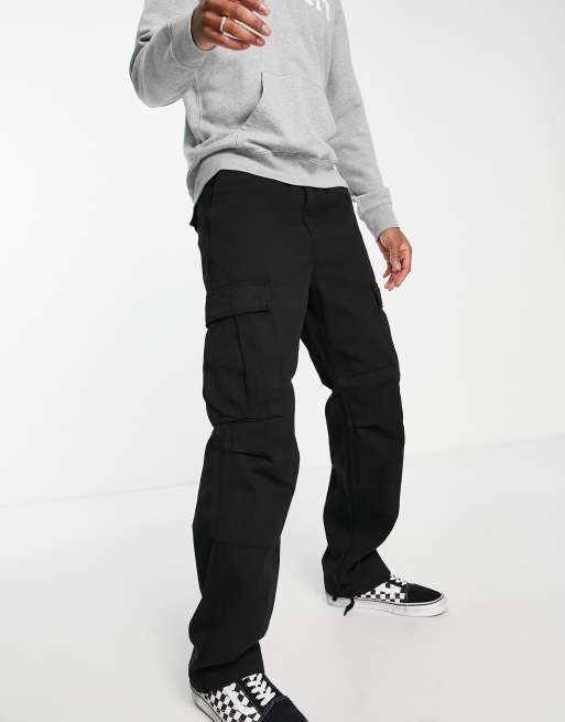 Carhartt WIP - Afslappede sorte cargobukser i regular fit