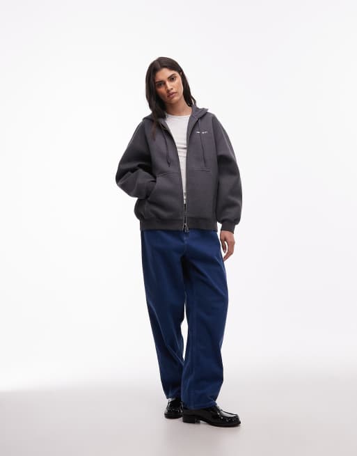 Carhartt WIP - Alda - Oversized hoodie met structuur en rits in zwart, 2 van 4