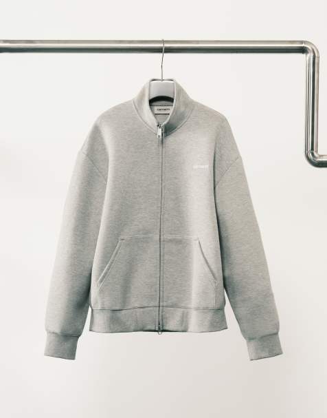 Carhartt WIP – Alda – Szara dżersejowa kurtka oversize zapinana na zamek - view 1