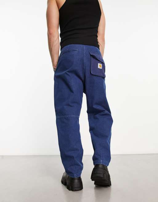 Carhartt WIP Alma relaxed tapered fit pants in blue | ASOS